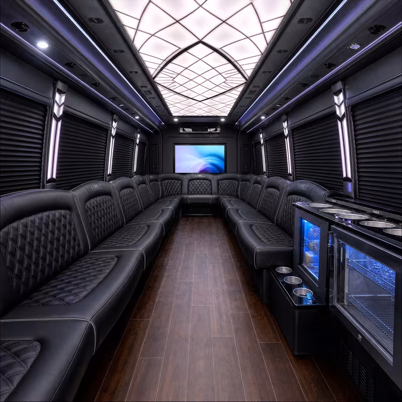 15 Passenger Party Bus Interior