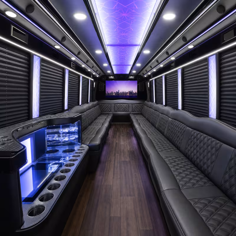 18 Passenger Party Bus Interior