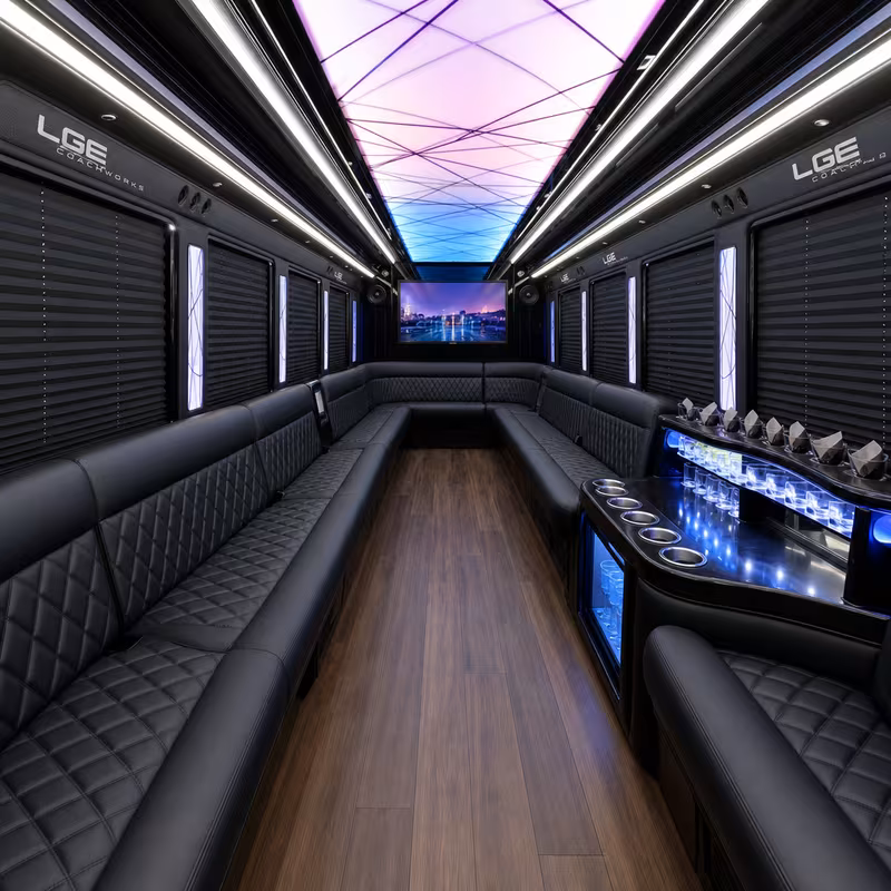 20 Passenger Party Bus Interior