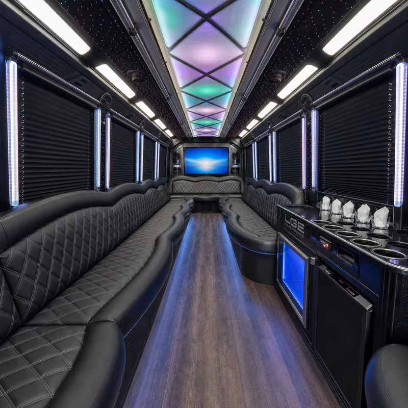 20 Passenger Party Bus Interior