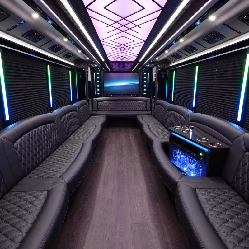 28 Passenger Party Bus Interior