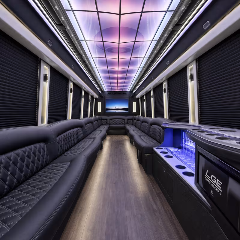 40 Passenger Party Bus Interior