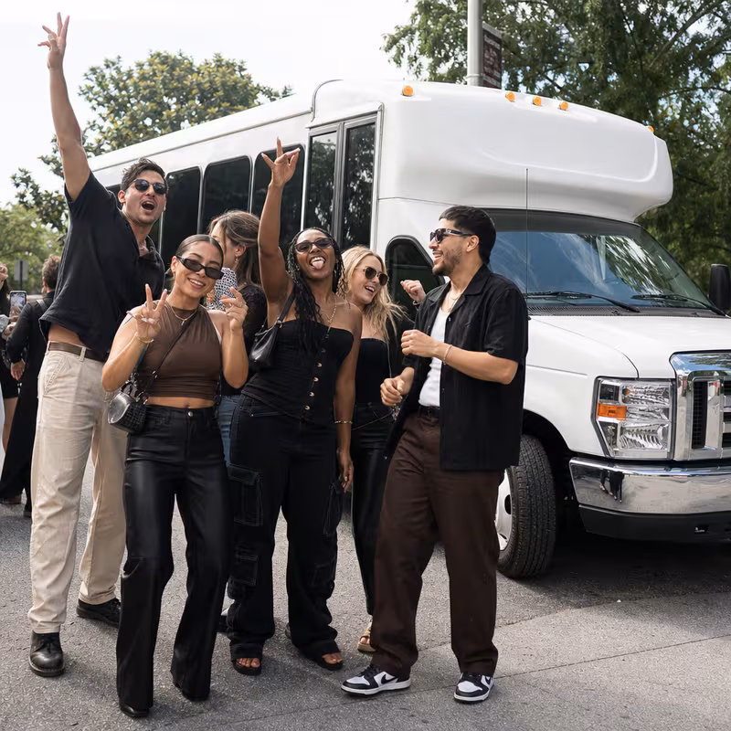 Black Mercedes Sprinter van staged for an New Orleans Concert Transportation group