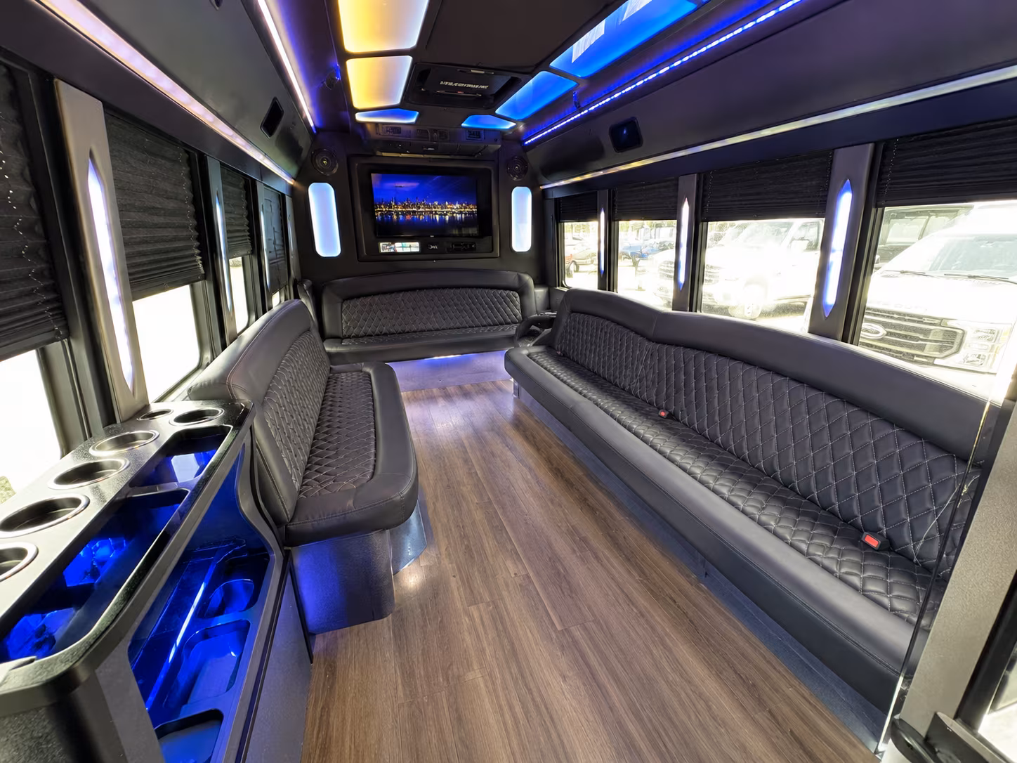 New Orleans Birthday, Sweet 16, & Quinceañera Transportation party bus interior
