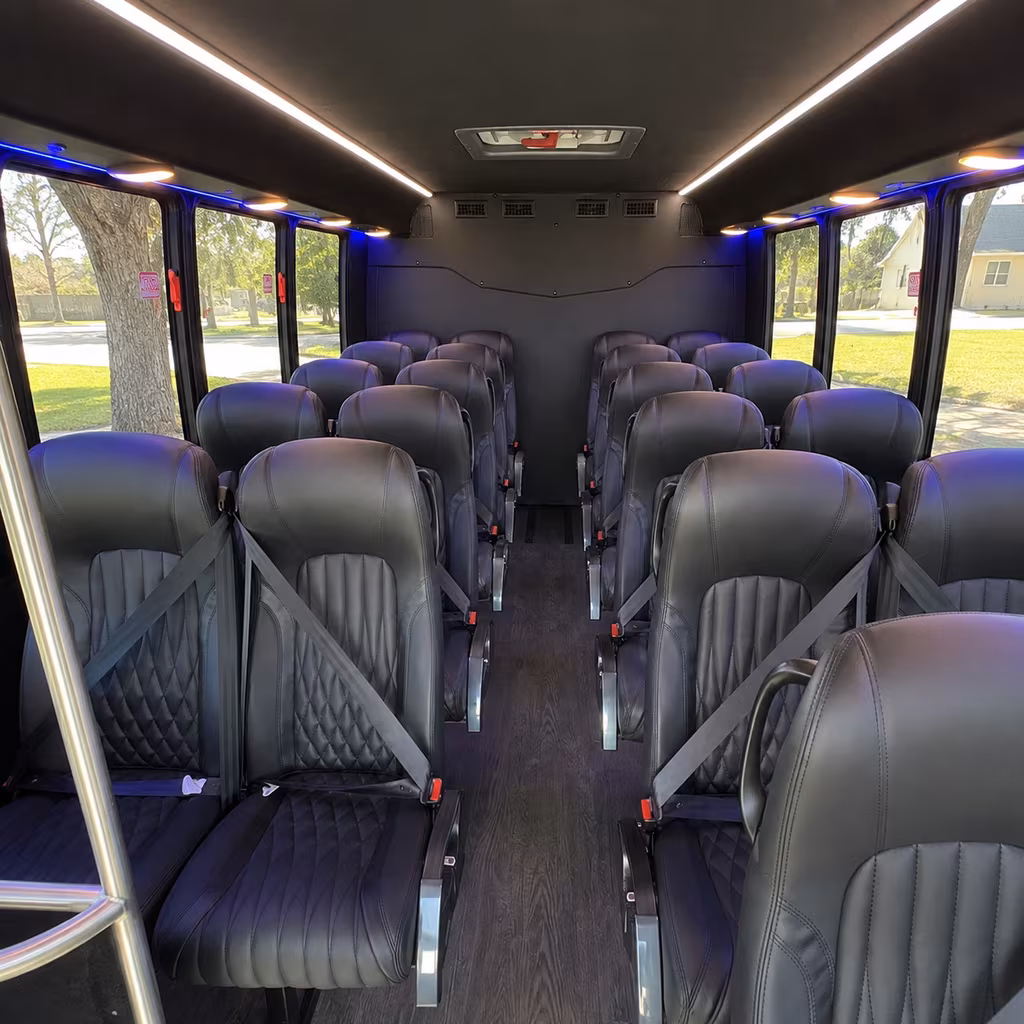 New Orleans School Event Transportation party bus interior