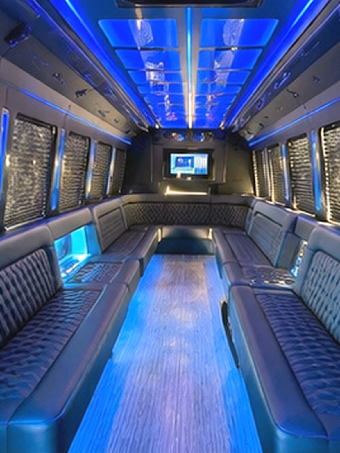 New Orleans Sporting Event Transportation party bus interior