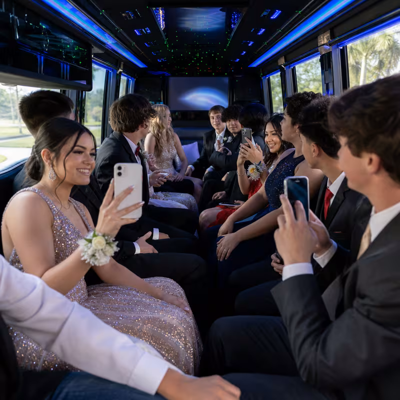 Black Mercedes Sprinter van staged for an New Orleans Prom & Homecoming Transportation group