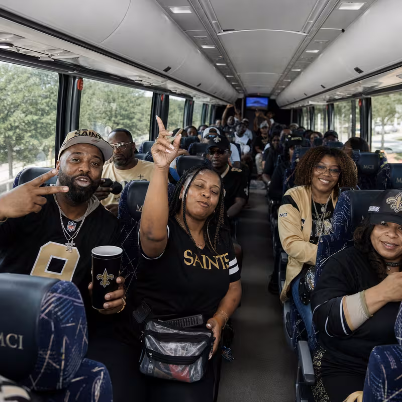 Black Mercedes Sprinter van staged for an New Orleans Sporting Event Transportation group