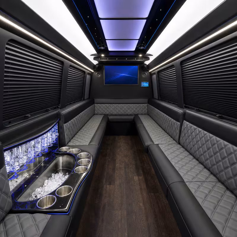 14 Passenger Sprinter Limo Interior